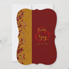 Rood en goud Hindu Wedding Kaart