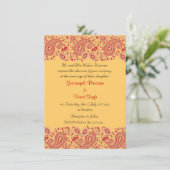 Rood en goud Indische bruiloft Kaart (Staand voorkant)