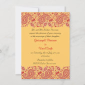 Rood en goud Indische bruiloft Kaart (Voorkant)