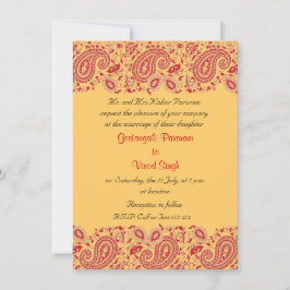 Rood en goud Indische bruiloft Kaart