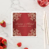 Rood en Goud Indische Stijl Bruiloft Servetten (Insitu)