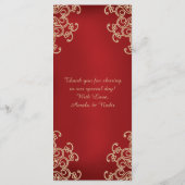 Rood en Goud Indische Stijl Menu Kaarten (Achterkant)