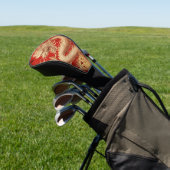 Rood en Goud Jaar van de Dragon Power Emblem Golfheadcover (Insitu)