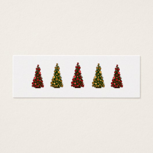 Rood en Goud Kerst Labels Mini Visitekaartjes (Voorkant)