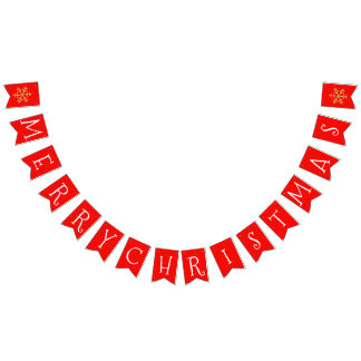 Rood en Goud Kerstfeest Vlaggetjes