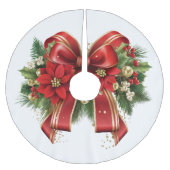 Rood en Goud Kerstmis Bow Feestelijk Kerstboom Rok (Voorkant)