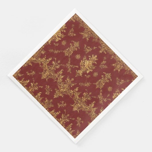 Rood en Goud Kerstmis Elegantie Servet (Hoek)