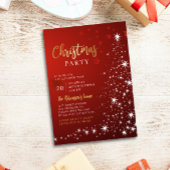 Rood en Goud Kerstmis Partij Sterren Boom Kaart