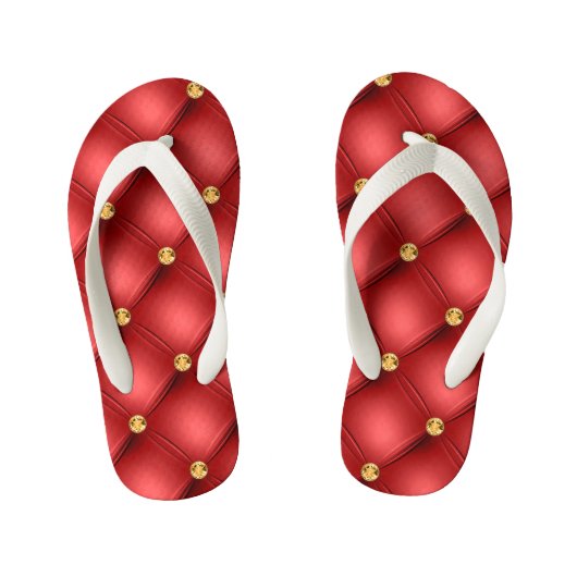 Rood en Goud Kinderen Teenslippers (Voetbed)
