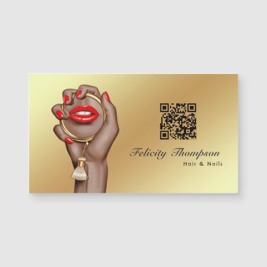 Rood en Goud Make-up Artiest QR Code (Voorkant)