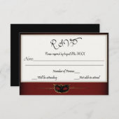 Rood en goud Masquerade RSVP (Voorkant / Achterkant)