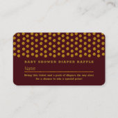 Rood en goud met polkadot, luiers loterij ticket informatiekaartje (Voorkant)
