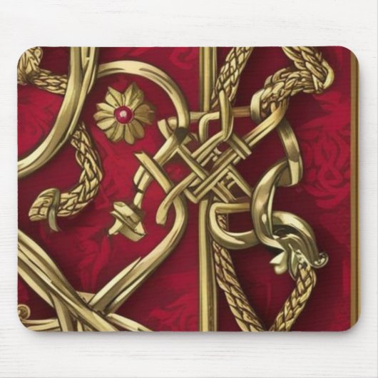 rood en goud middeleeuws decor muismat (Voorkant)