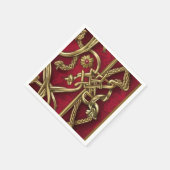 rood en goud middeleeuws decor servet (Hoek)