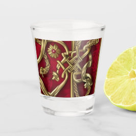 rood en goud middeleeuws decor shot glas