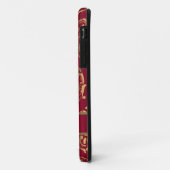 Rood en goud monogram damast Case-Mate iPhone case (Achterkant/links)