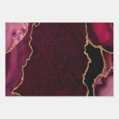 Rood en goud namaak glitters agaat inpakpapier vel (Voorkant)