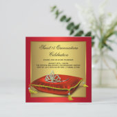 Rood en goud Quinceanera Kaart (Staand voorkant)
