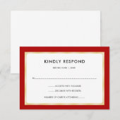 Rood en Goud | RSVP Kaartje (Voorkant / Achterkant)