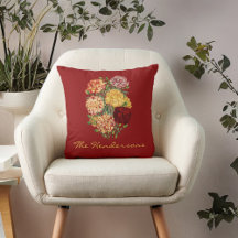 rood en goud Ruffled anjers met naam