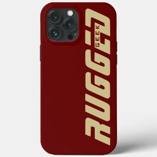 Rood en goud RUGGED GEEK Case-Mate iPhone Case (Achterkant)