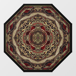 Rood en Goud Venster Cling Raamsticker