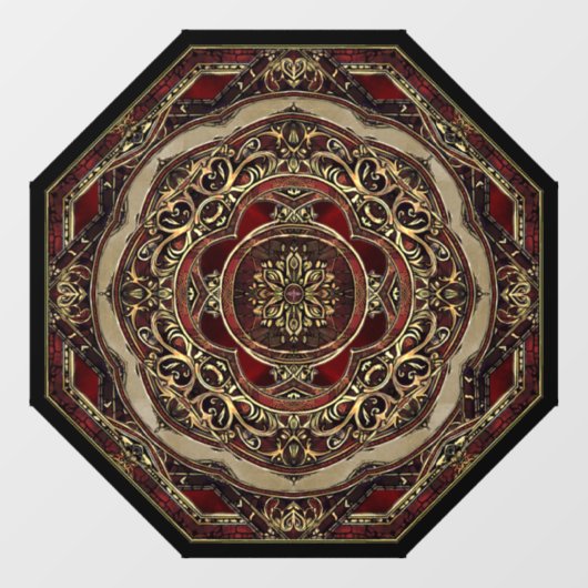 Rood en Goud Venster Cling Raamsticker (Vel)