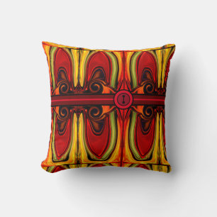 Rood en Goud Vloeibaar Abstract Sierkussen