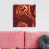 Rood en goud Vloeibare marmer Abstract Canvas Afdruk (Insitu (Woonkamer))