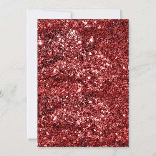 Rood en Goud Winter Pailletten 21e Verjaardag Kaart (Achterkant)