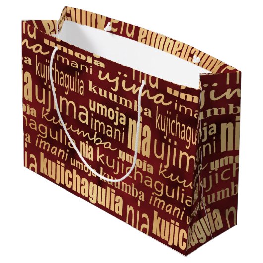 Rood en goud zeven principes groot cadeauzakje (Achterkant Gekanteld)