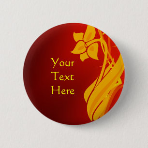 Rood- en goudButton Ronde Button 5,7 Cm