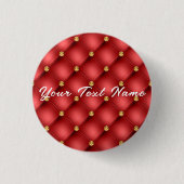 Rood- en gouddiamantbladleder, Jouw tekst Ronde Button 3,2 Cm (Voorkant)