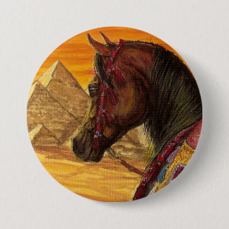 Rood- en gouden Arabische paardenknop Ronde Button 7,6 Cm