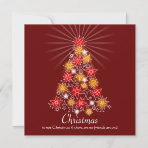 Rood- en gouden kerstboom kaart