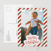 Rood- en gouden kerstfeestbriefkaart feestdagenkaart (Voorkant / Achterkant)