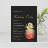 Rood- en gouden kerstfeestdag kaart (Staand voorkant)