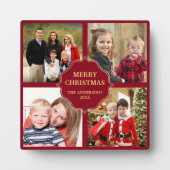 Rood en gouden Kerstmis 4 Square Foto's Collage Fotoplaat (Voorkant)