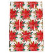 Rood en gouden kerstpatronen medium cadeauzakje (Achterkant)