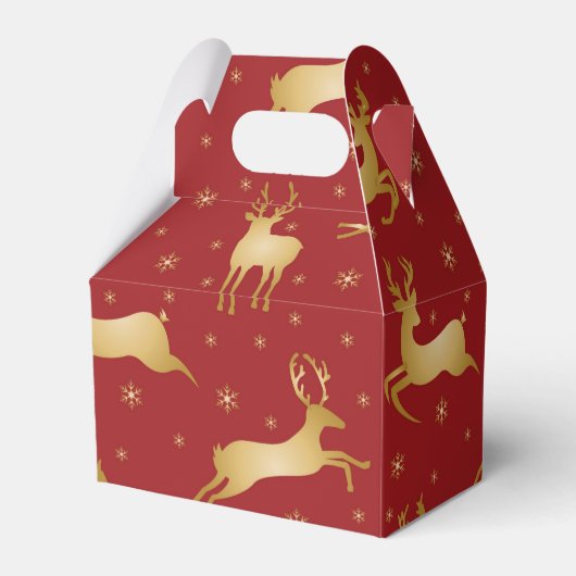 Rood- en gouden kerstrendieren bedankdoosjes (Achterkant)