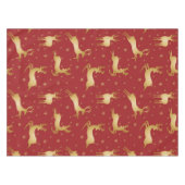 Rood- en gouden kerstrendieren tafelkleed (Voorkant (Horizontaal))