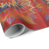Rood en gouden mandala Glossy Wrapping Papier (Rol Hoek)