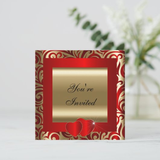 Rood- en goudfeestdag | Uitnodiging (Staand voorkant)