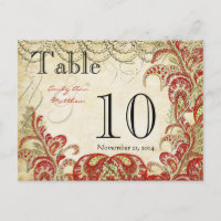Rood- en goudgatsby Paisley Peacock-tabelnummer
