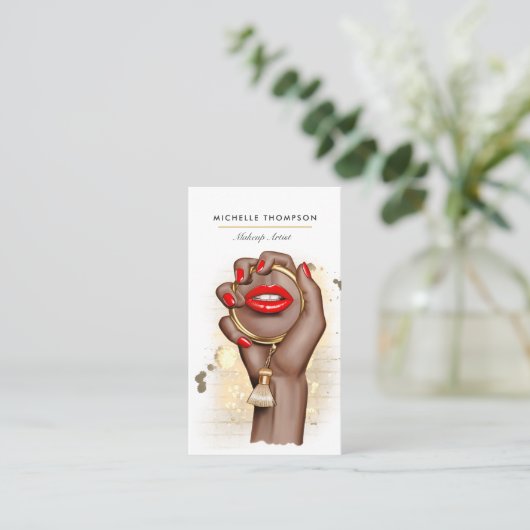 Rood- en goudglam — Productcode Visitekaartje (Staand voorkant)