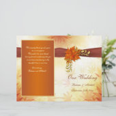 Rood- en goudherfstblad Wedding Programme (Staand voorkant)