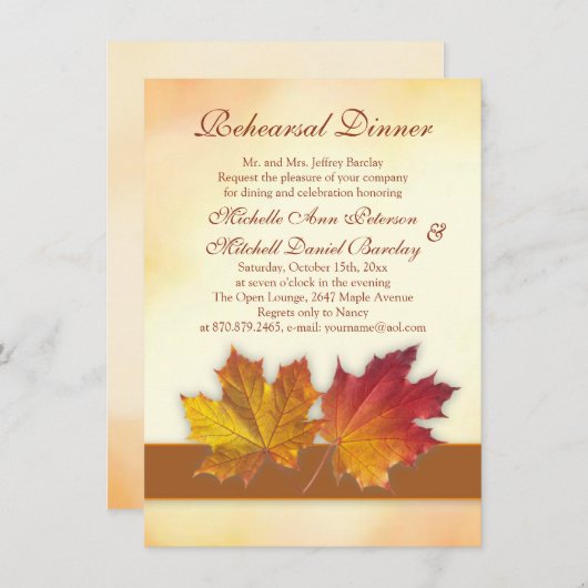 Rood- en goudherfsteshorsmakelaarblad kaart (Voorkant / Achterkant)