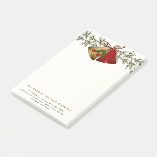 Rood- en goudkerstbellen, heilig en pijnhout post-it® notes (Schuin)