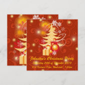 Rood- en goudkerstfeest kaart (Voorkant / Achterkant)