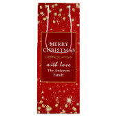 Rood- en goudkerstkerst wijn cadeautas (Voorkant)